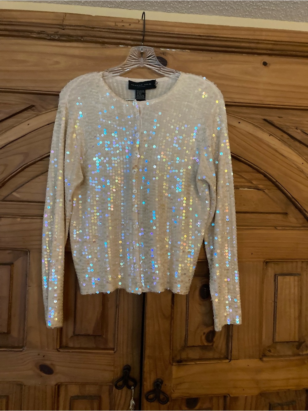 Vintage Cream August Silk Sequined Cardigan MP